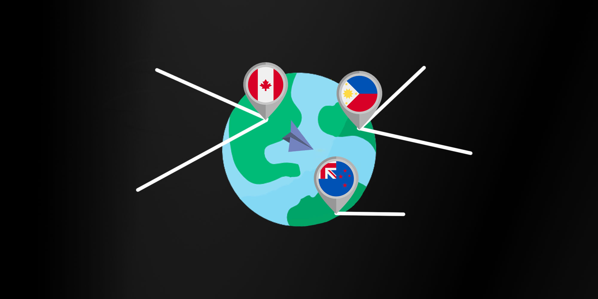 world with place markers